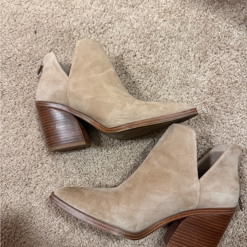 Vince Camuto Taupe Suede Ankle Booties